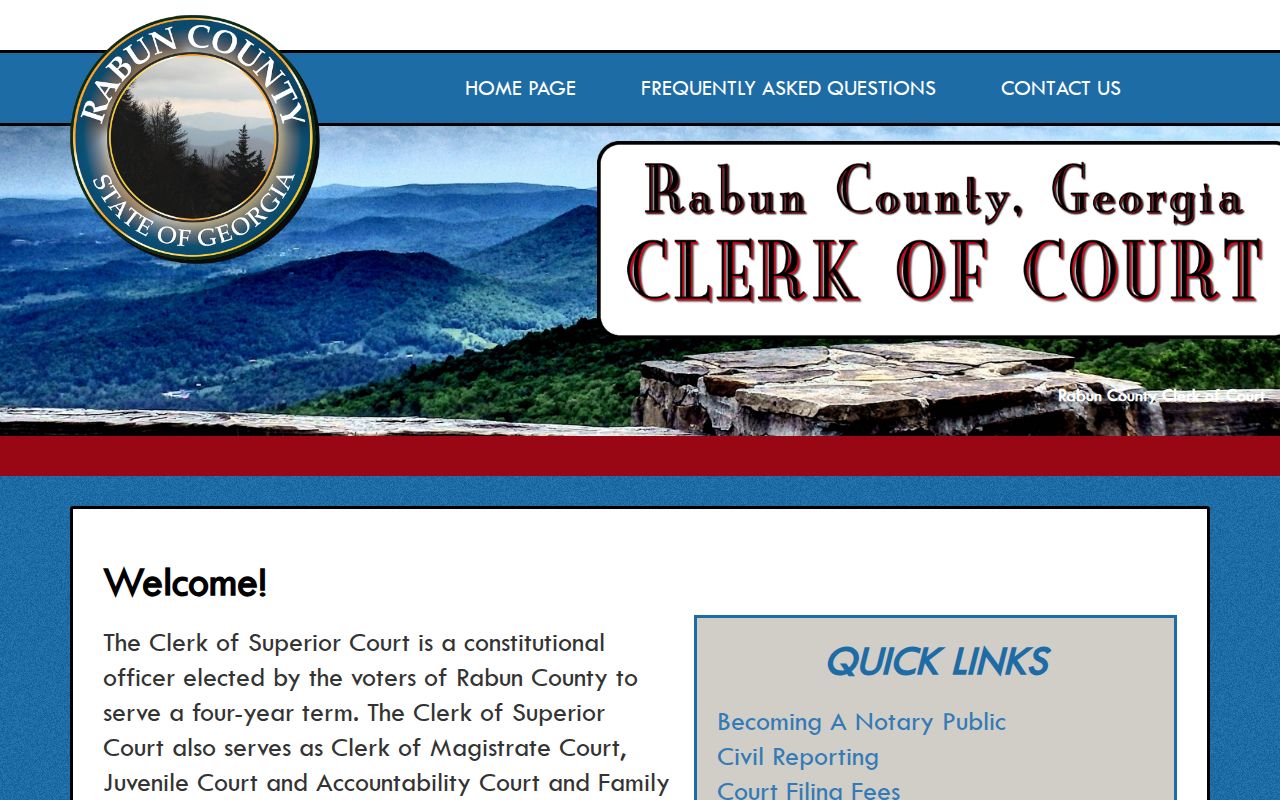 Rabun County court docket clerk source
