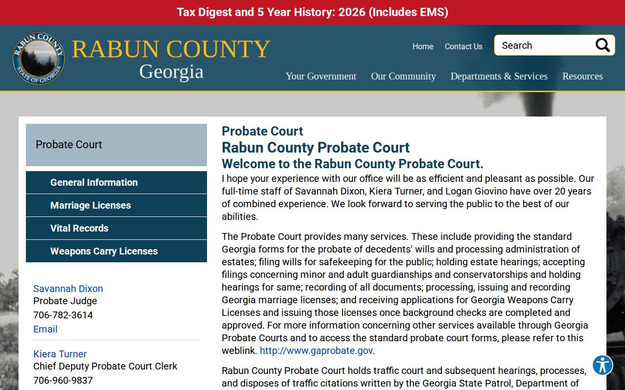 Rabun County court docket Probate Court source