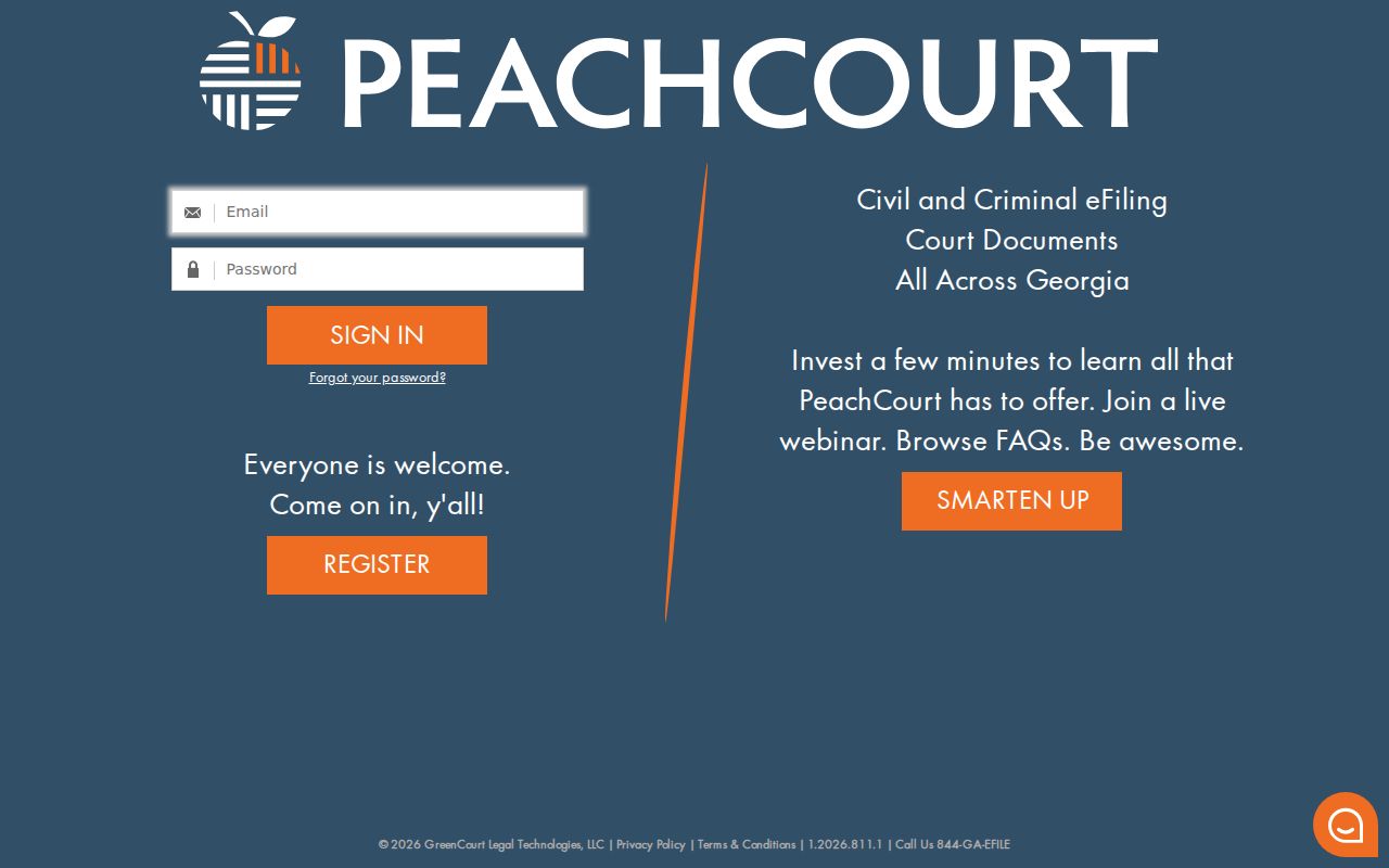 Rabun County docket search PeachCourt account login