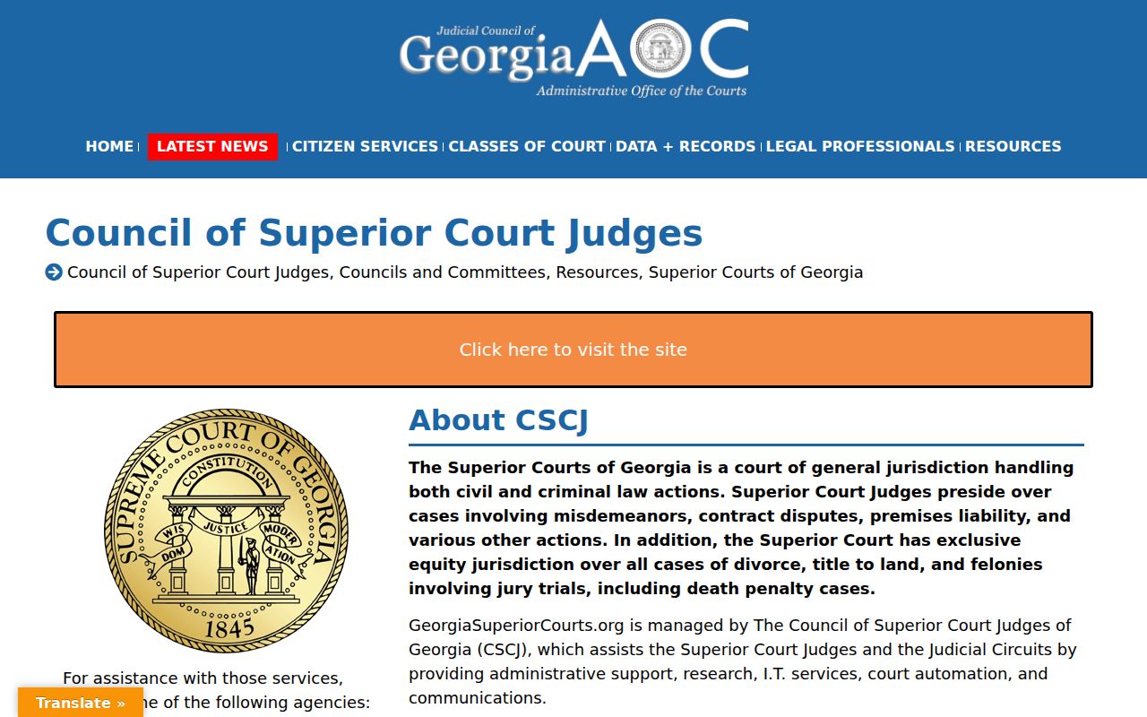 Georgia Superior Court jurisdiction for Rabun County criminal court dockets